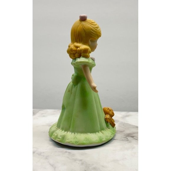Growing Up Birthday Girls Age 7 Porcelain Blonde Figurine 1981 Enesco Kitten - Picture 6 of 7